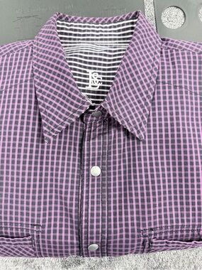 LSC Men's Purple Check Button-Down Shirt SKU1078